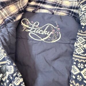 Lucky Brand Blue and Cream Women's Vest